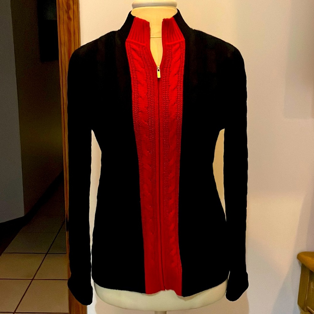 Navy and Red St John Sweater Sz P